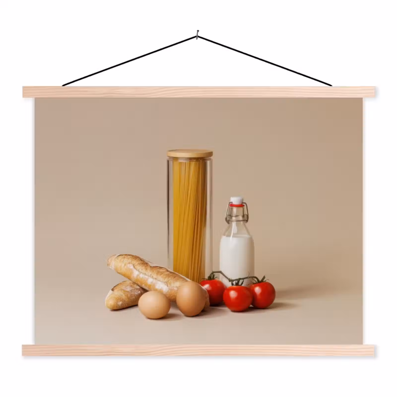 Schoolplaat - Spaghetti - Melk - Tomaten - Eieren - Brood — 1