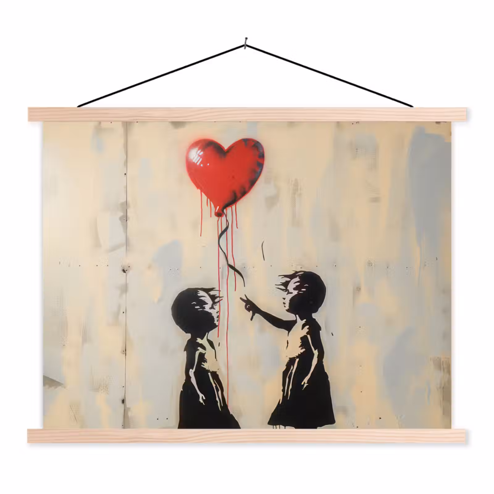 Schoolplaat - Street art - Banksy - Ballon - Graffiti - Retro — 1