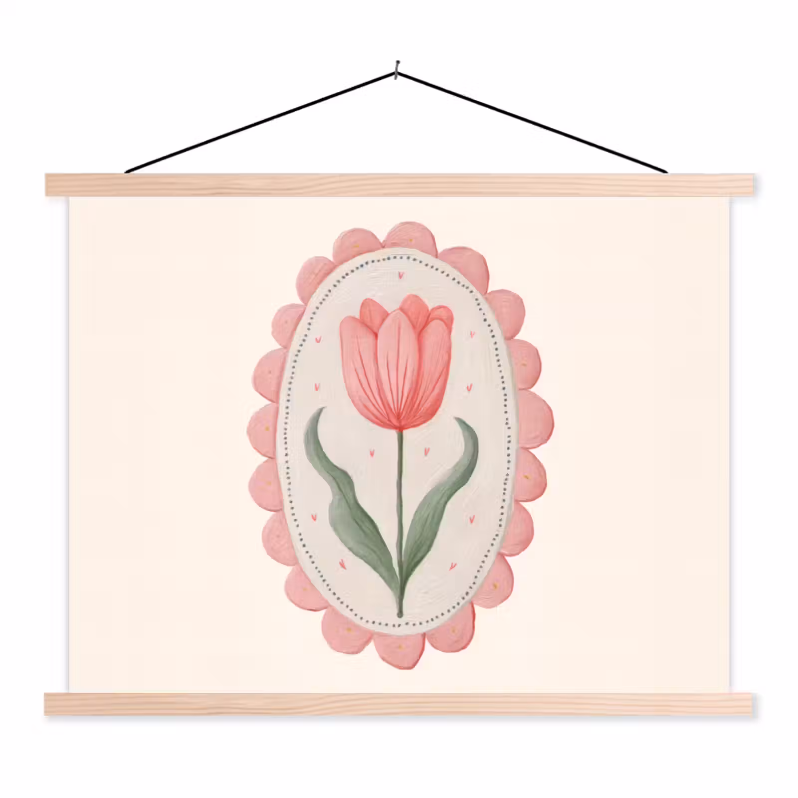 Schoolplaat - Tulp - Lijst - Ovaal - Illustratie — 1