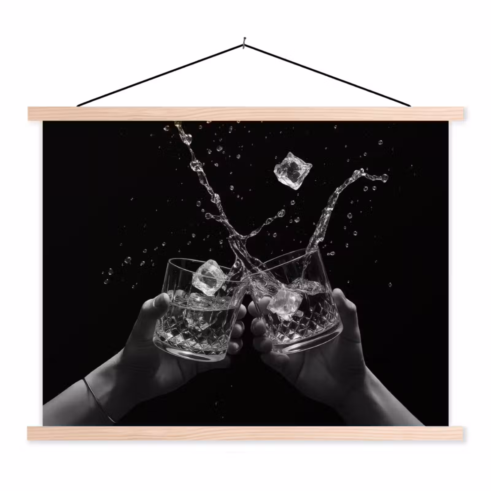 Schoolplaat - Whiskyglazen - Ijs - Spetters - Zwart — 1