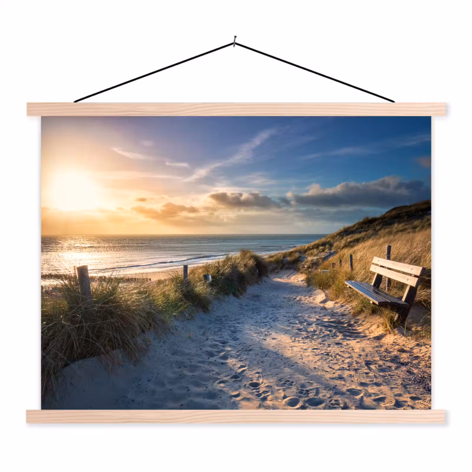 Schoolplaat - Zonsondergang - Strand - Duin - Gras - Bank — 1