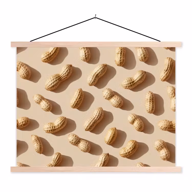 Schoolplaat - Pinda's - Patroon - Beige — 1