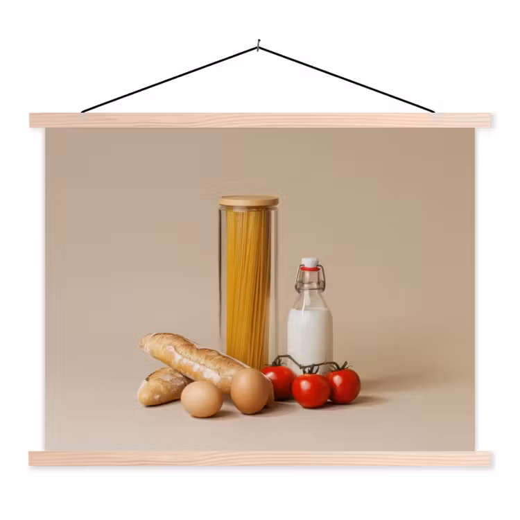 Schoolplaat - Spaghetti - Melk - Tomaten - Eieren - Brood — 1