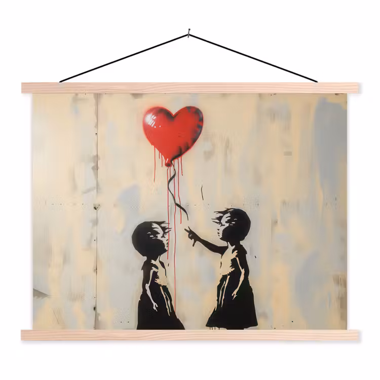 Schoolplaat - Street art - Banksy - Ballon - Graffiti - Retro — 1