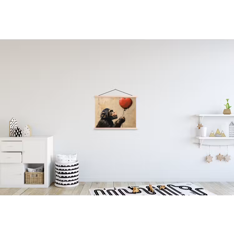 Schoolplaat - Street art - Chimpansee - Ballon - Graffiti - Banksy — 3