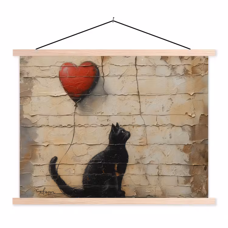 Schoolplaat - Street art - Kat - Ballon - Graffiti - Banksy — 1