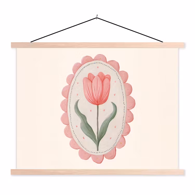 Schoolplaat - Tulp - Lijst - Ovaal - Illustratie — 1