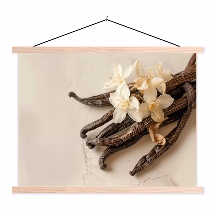 Schoolplaat - Vanille - Bloemen - Beige — 1