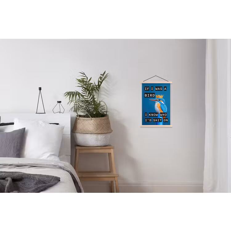 Schoolplaat - Vogel - Decoratie - Ijsvogel - Blauw — 2