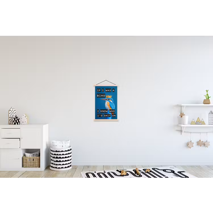 Schoolplaat - Vogel - Decoratie - Ijsvogel - Blauw — 3