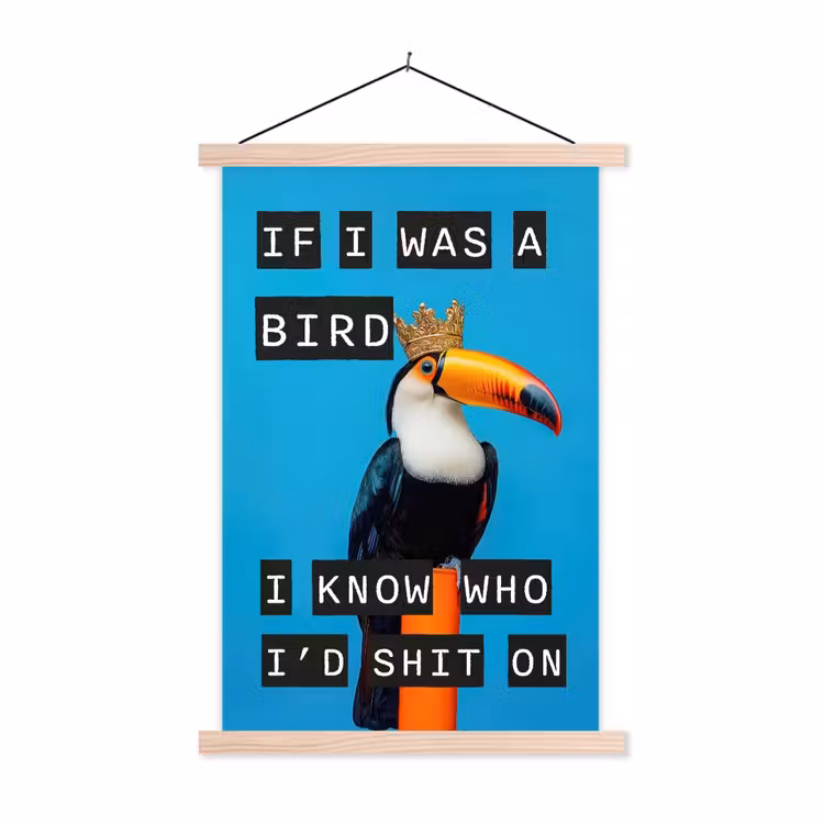 Schoolplaat - Vogel - Toekan - Blauw - Quotes — 1