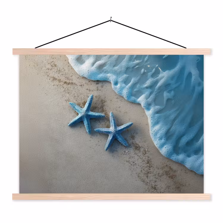 Schoolplaat - Zeesterren - Zand - Zee - Blauw — 1