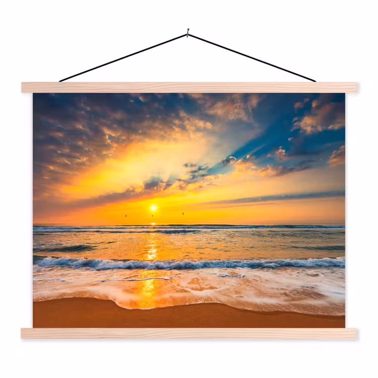Schoolplaat - Zonsondergang - Strand - Zee - Wolken - Oranje — 1