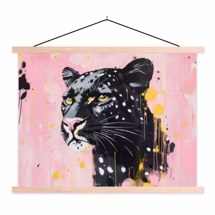 Schoolplaat - Zwart - Panter - Roze - Abstract — 1