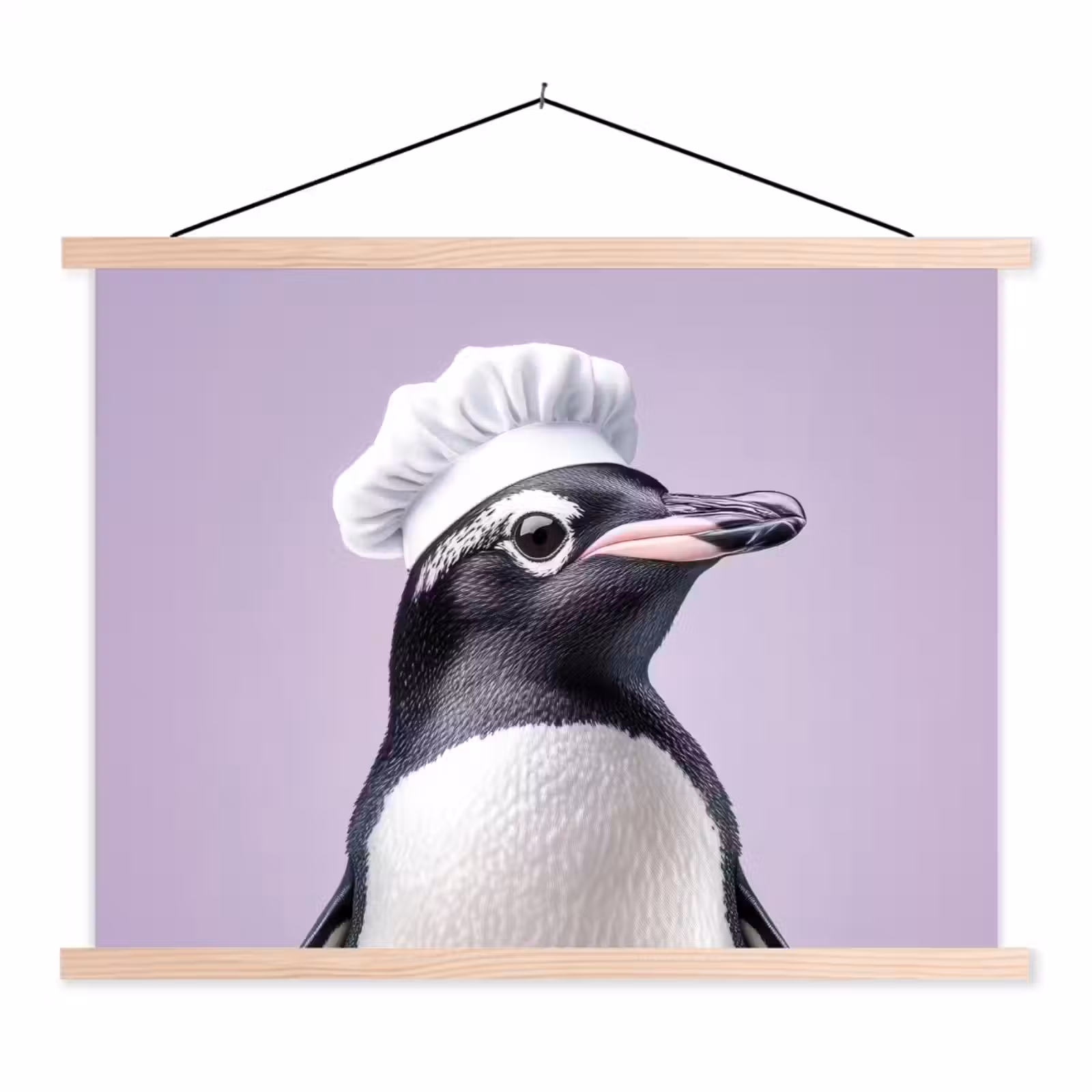 Schoolplaat - Pinguïn - Koksmuts - Lief - Paars — 1