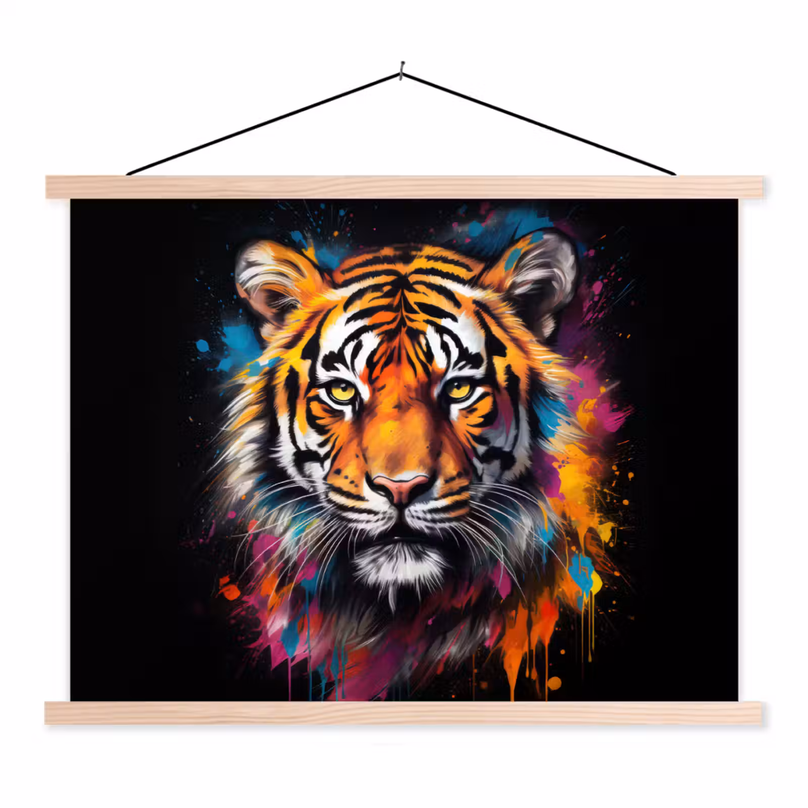 Schoolplaat - Tijger - Graffiti - Dieren - Zwart — 1