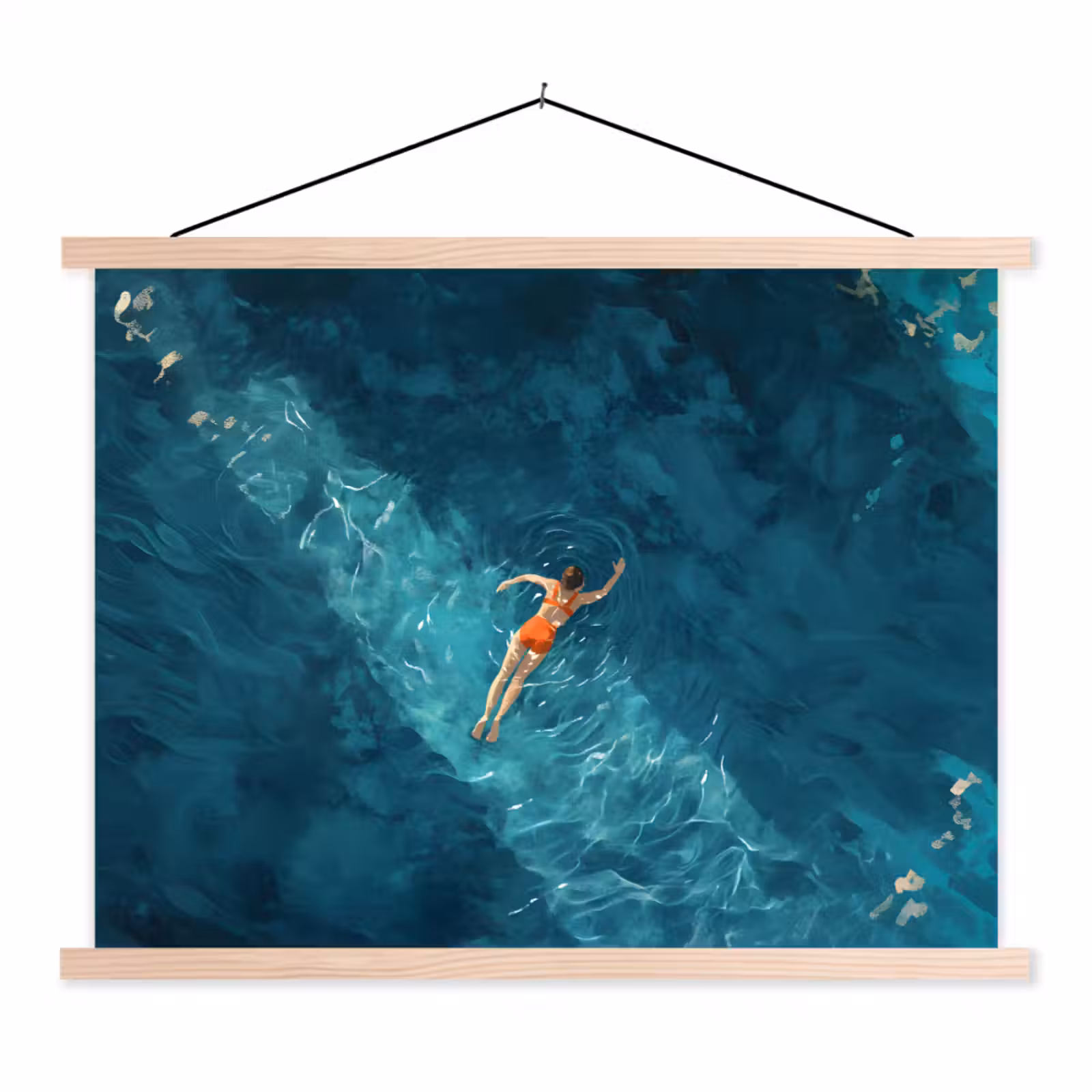 Schoolplaat - Vrouw - Water - Bikini - Oranje — 1