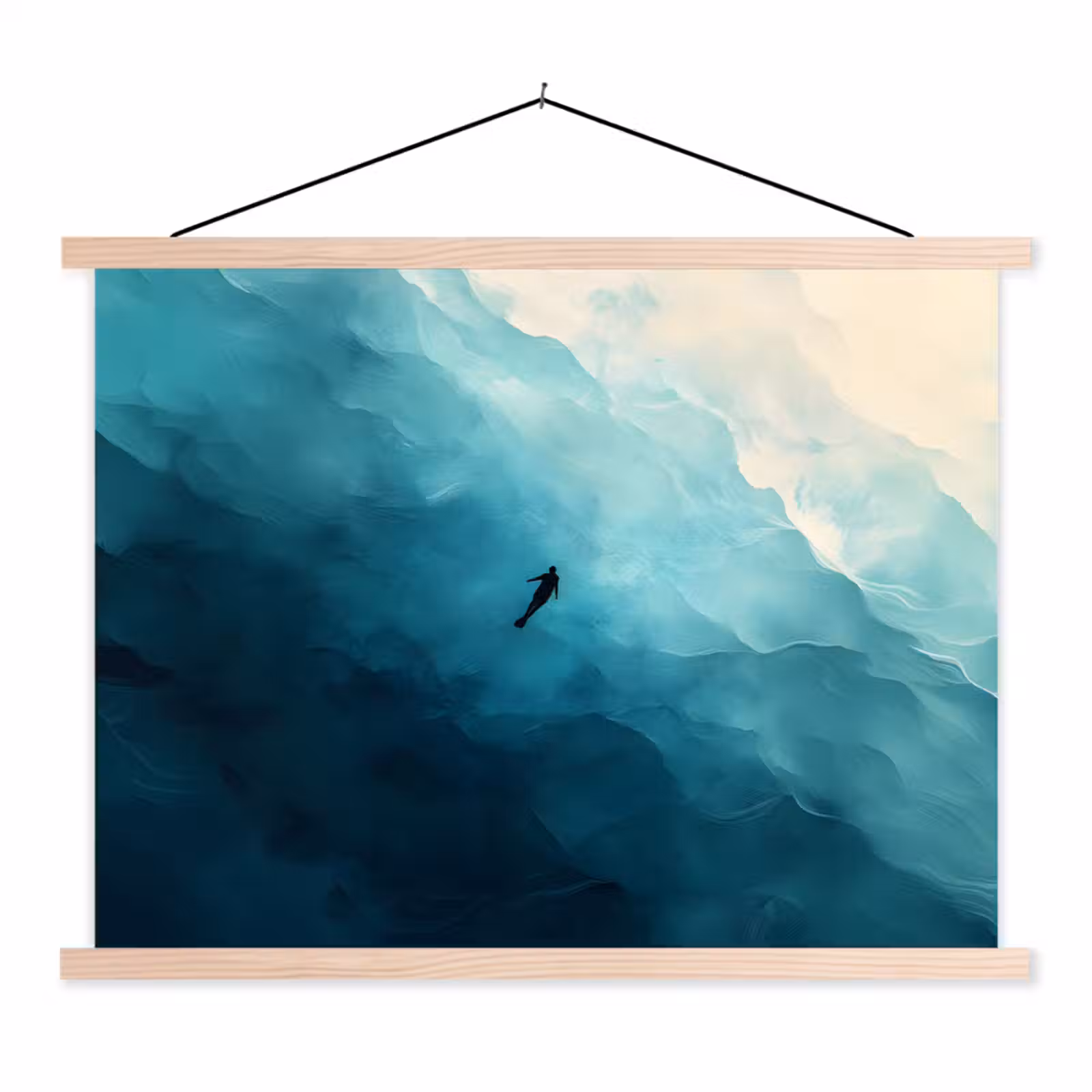 Schoolplaat - Zee - Silhouet - Abstract - Blauw — 1