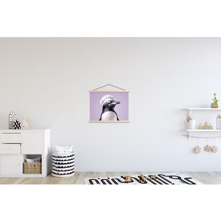Schoolplaat - Pinguïn - Koksmuts - Lief - Paars — 3