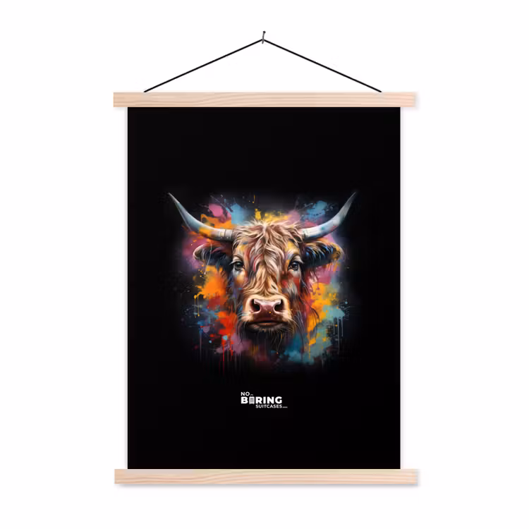 Schoolplaat - Schotse hooglander als graffiti art — 1