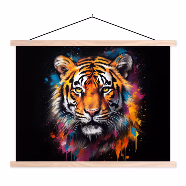 Schoolplaat - Tijger - Graffiti - Dieren - Zwart — 1