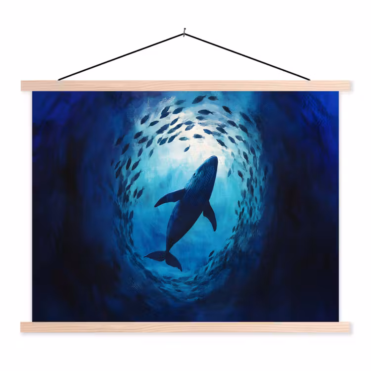 Schoolplaat - Walvis - Vissen - Donkerblauw — 1