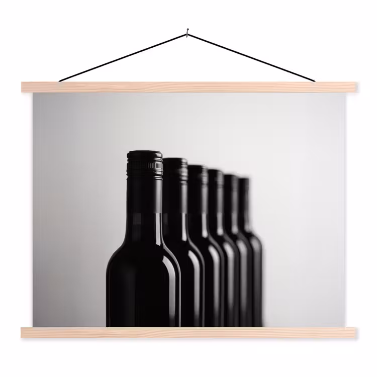 Schoolplaat - Wijnflessen - Zwart - Minimalistisch — 1