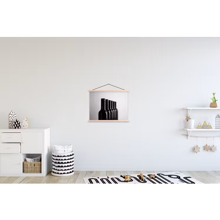 Schoolplaat - Wijnflessen - Zwart - Minimalistisch — 3