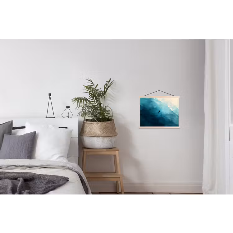 Schoolplaat - Zee - Silhouet - Abstract - Blauw — 2