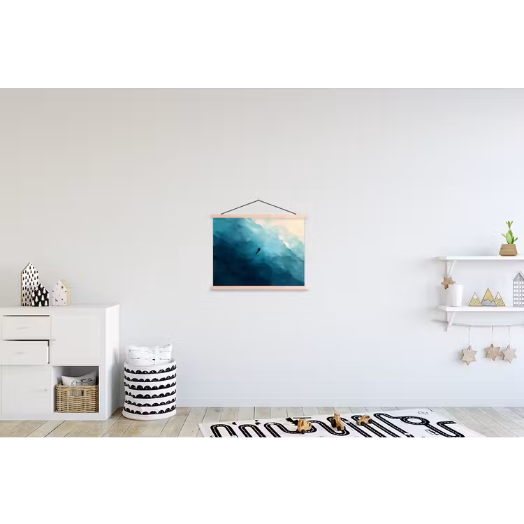 Schoolplaat - Zee - Silhouet - Abstract - Blauw — 3
