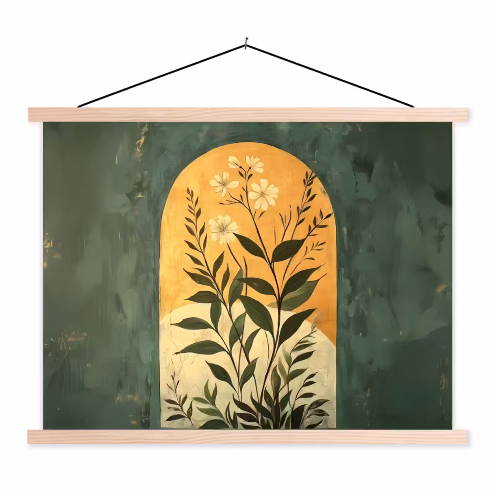 Schoolplaat - Plant - Bloemen - Wit — 1