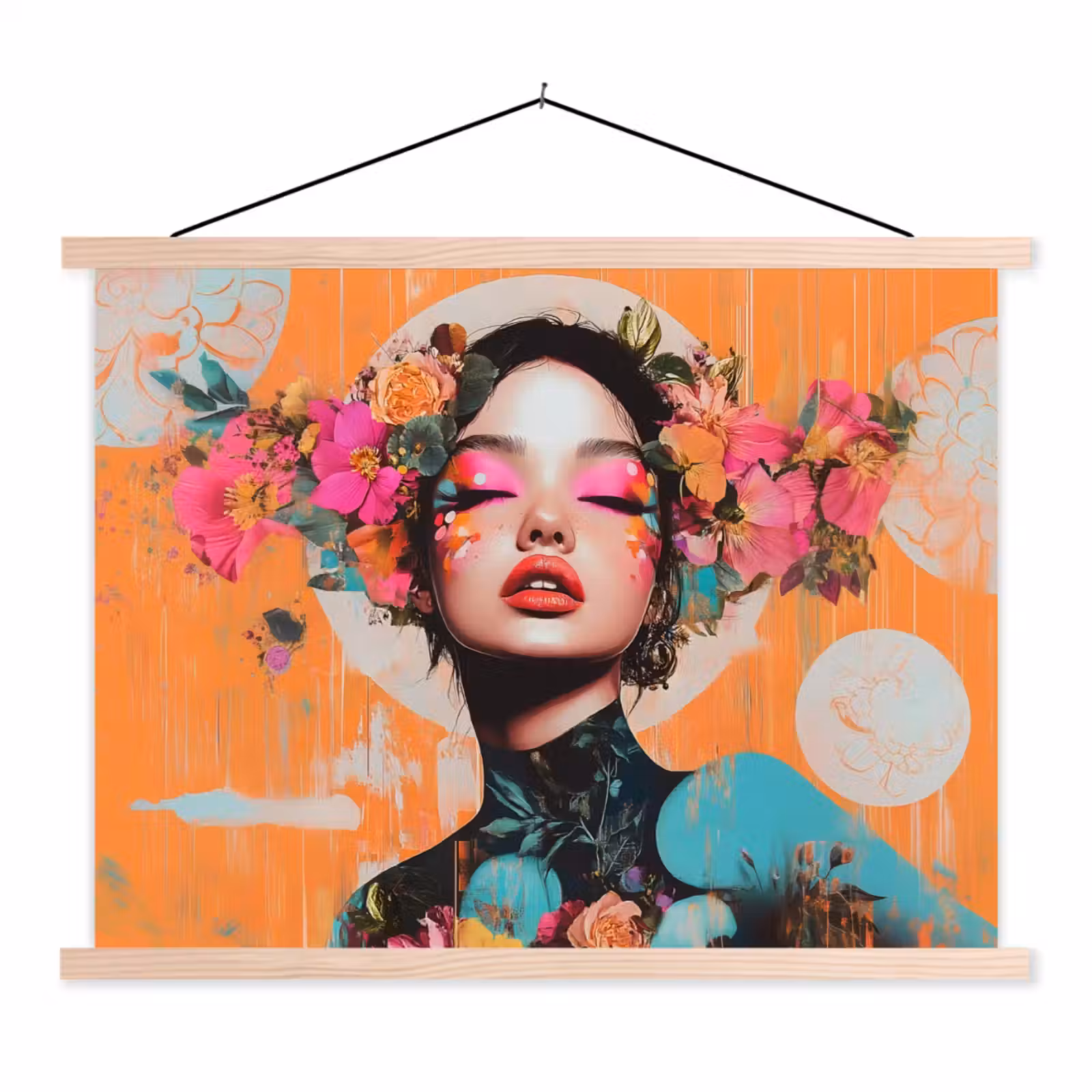 Schoolplaat - Portret - Vrouw - Abstract - Bloemen — 1