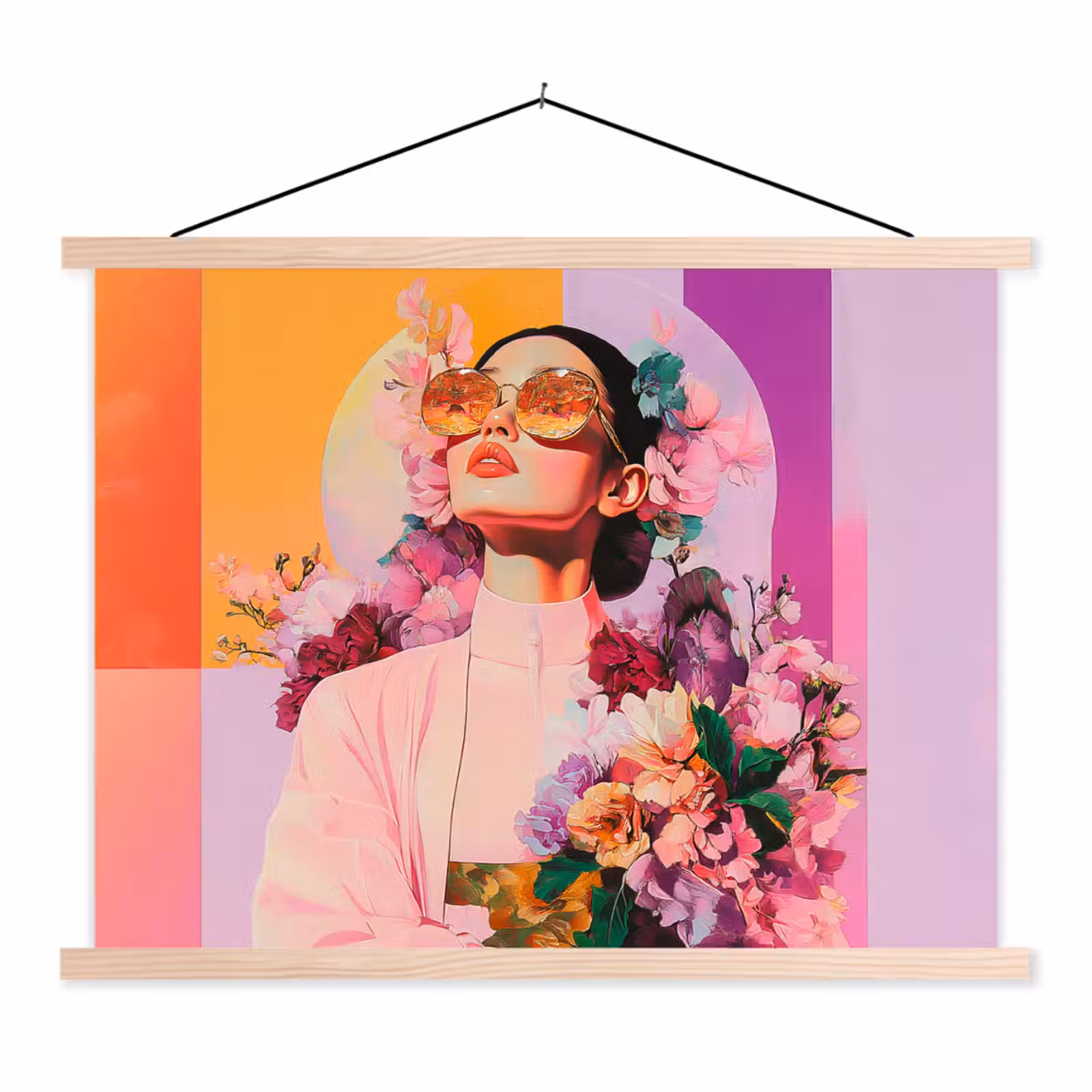 Schoolplaat - Portret - Vrouw - Abstract - Bloemen — 1