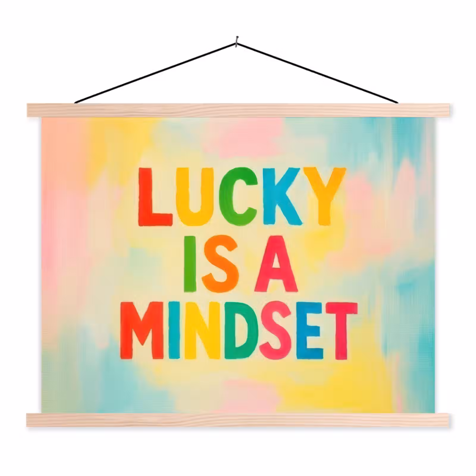 Schoolplaat - Quote - Lucky - Regenboogkleuren — 1