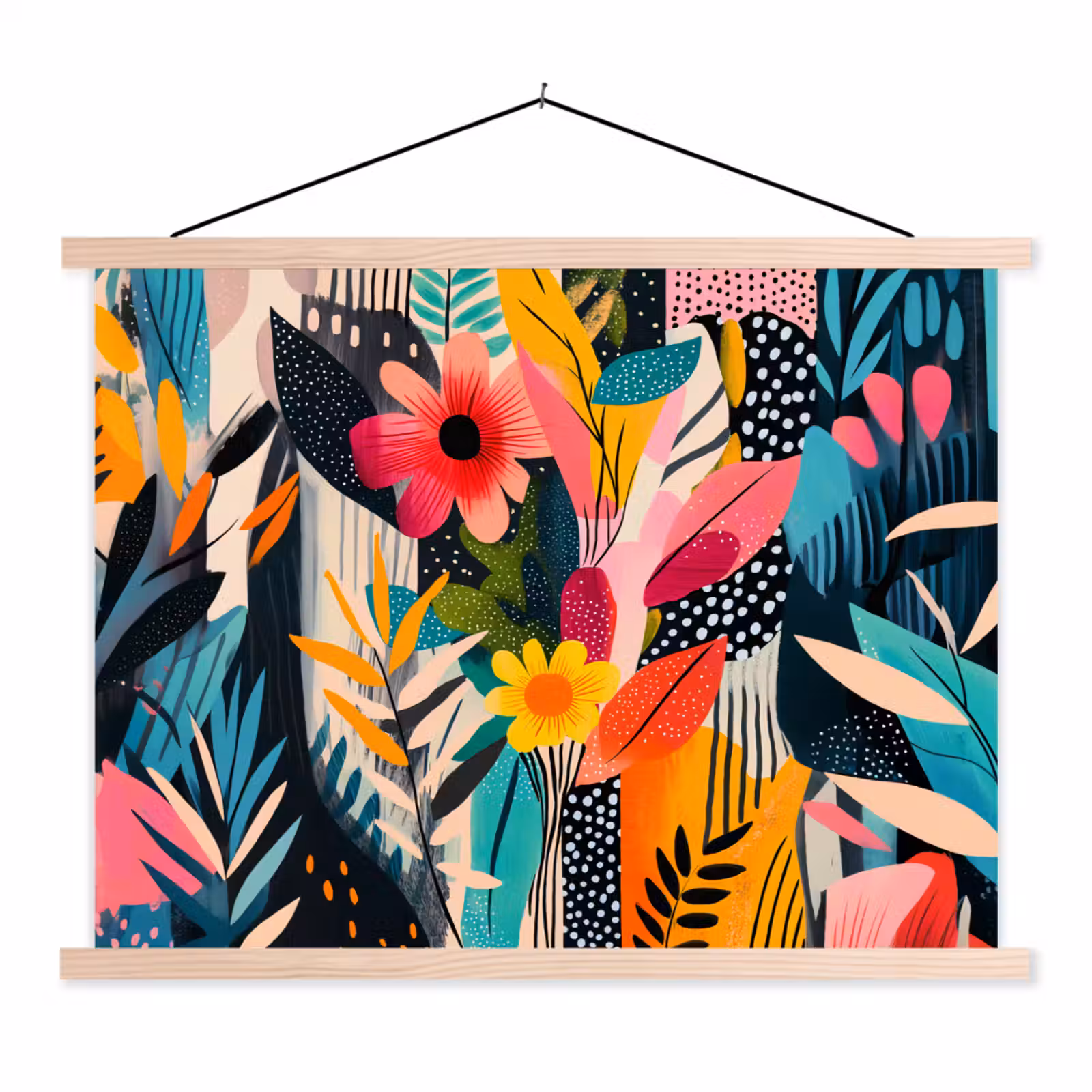 Schoolplaat - Schilderij - Abstract - Bloemen - Roze — 1