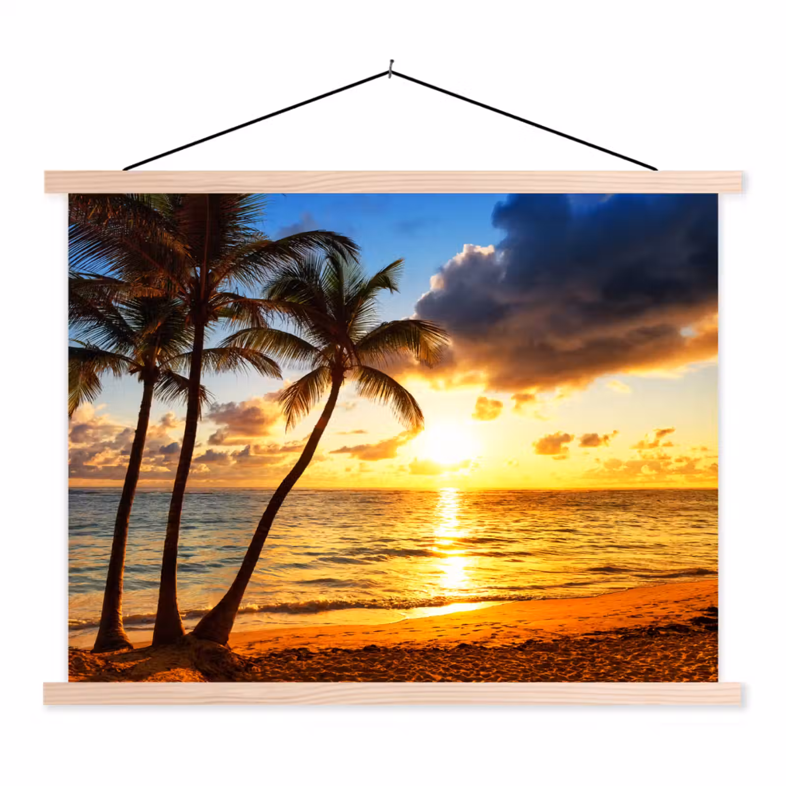 Schoolplaat - Strand - Horizon - Zonsondergang - Palmboom - Zee — 1