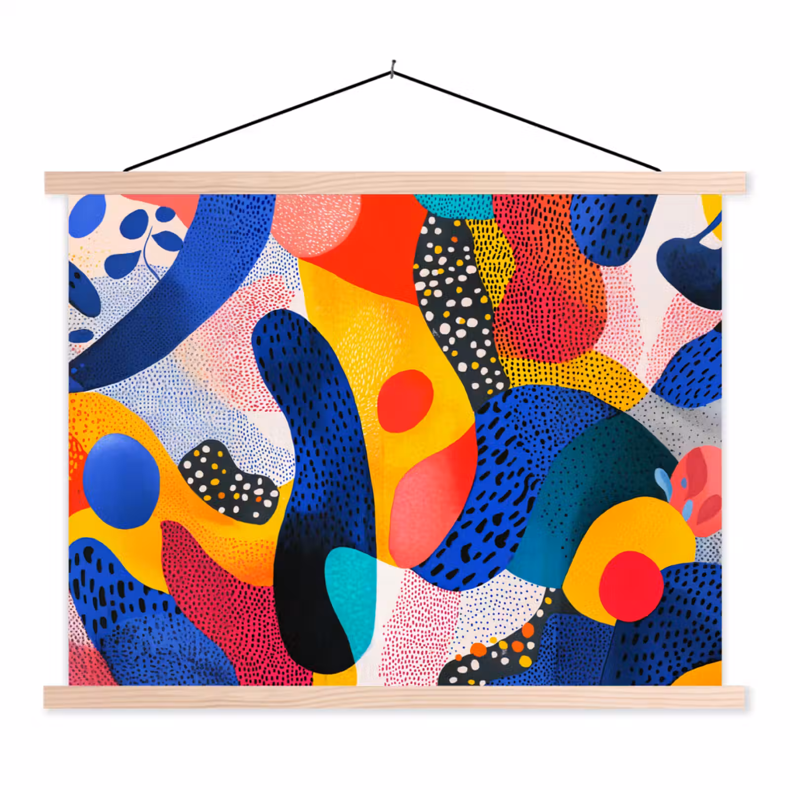 Schoolplaat - Vormen - Abstract - Stippels - Blauw — 1