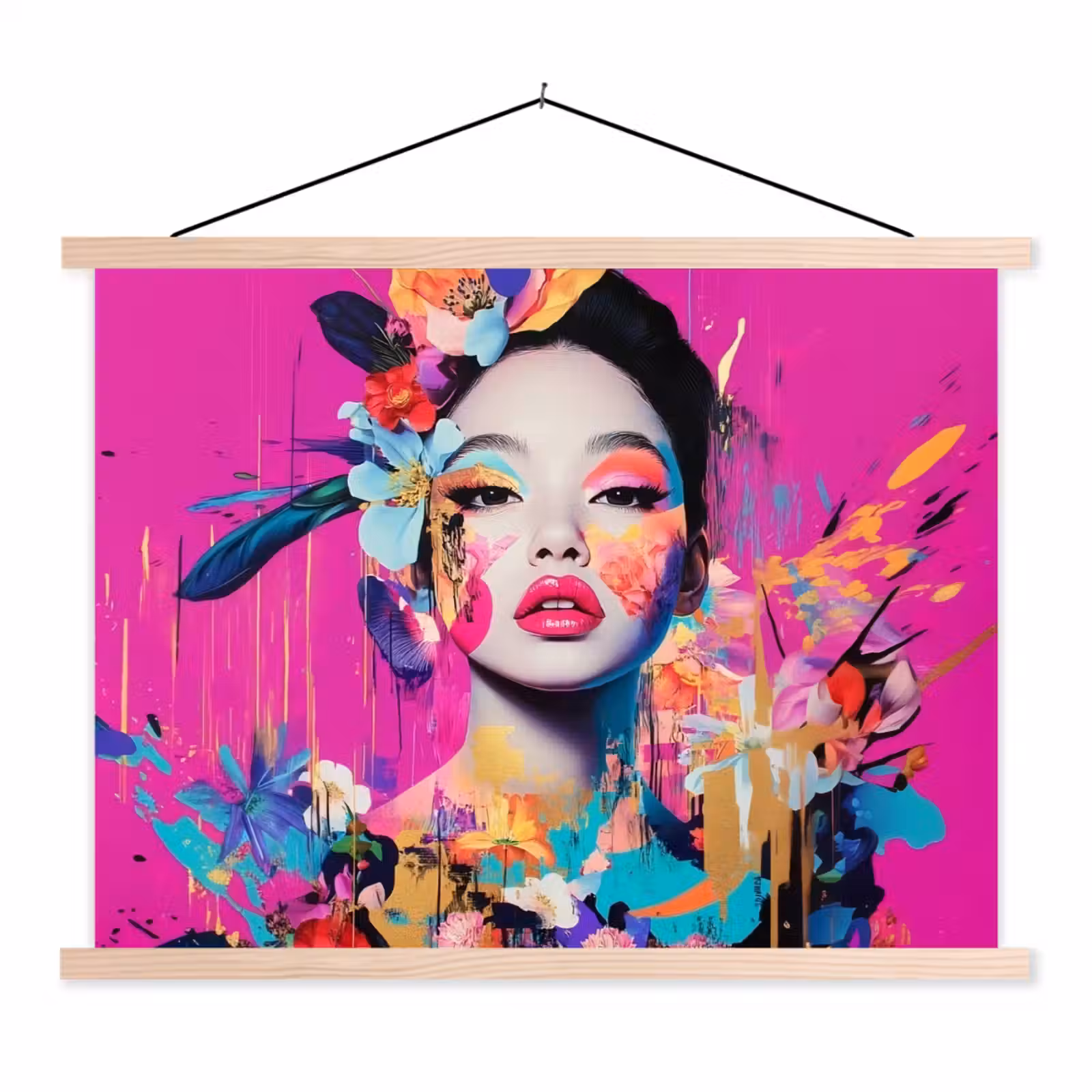 Schoolplaat - Vrouw - Portret - Abstract - Paars — 1