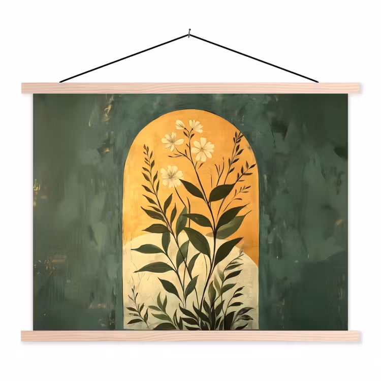 Schoolplaat - Plant - Bloemen - Wit — 1