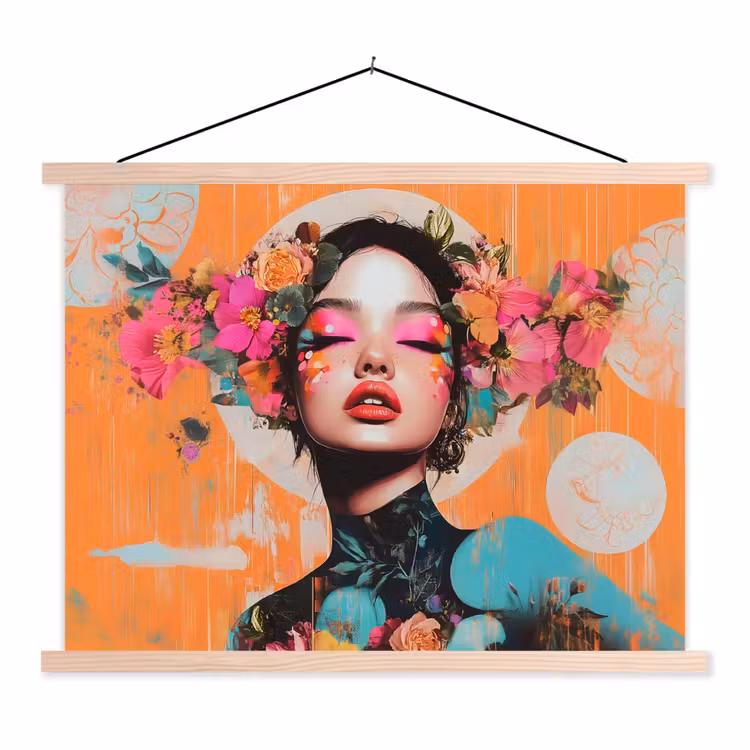 Schoolplaat - Portret - Vrouw - Abstract - Bloemen — 1