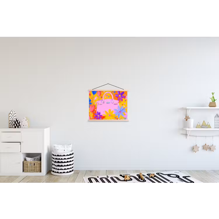 Schoolplaat - Tas - Roze - Bloemen — 3