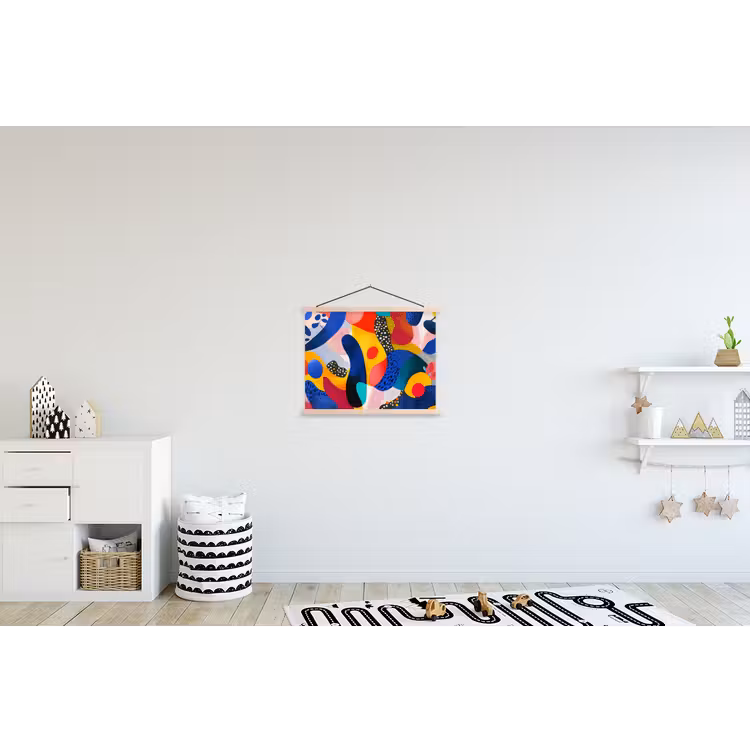 Schoolplaat - Vormen - Abstract - Stippels - Blauw — 3