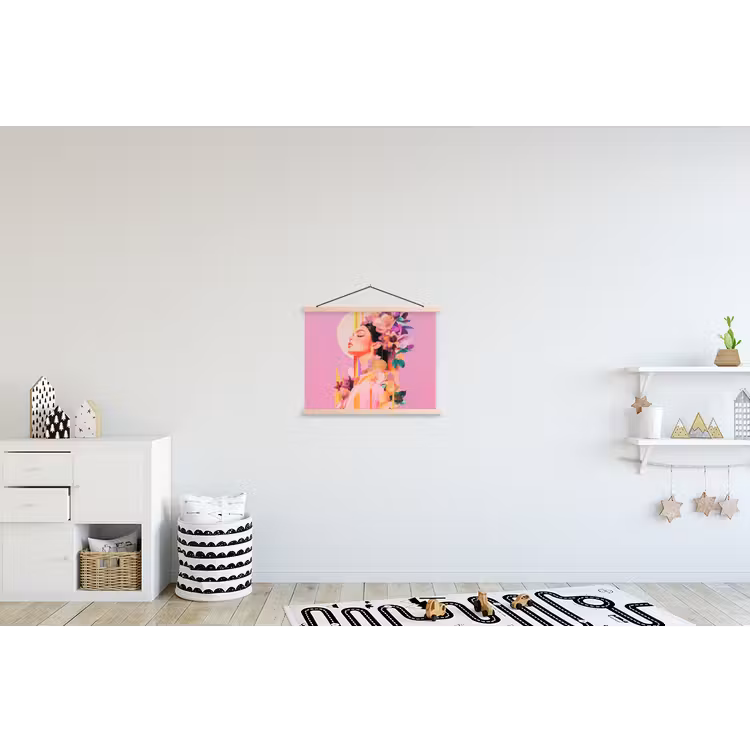 Schoolplaat - Vrouw - Bloemen - Paars - Abstract — 3