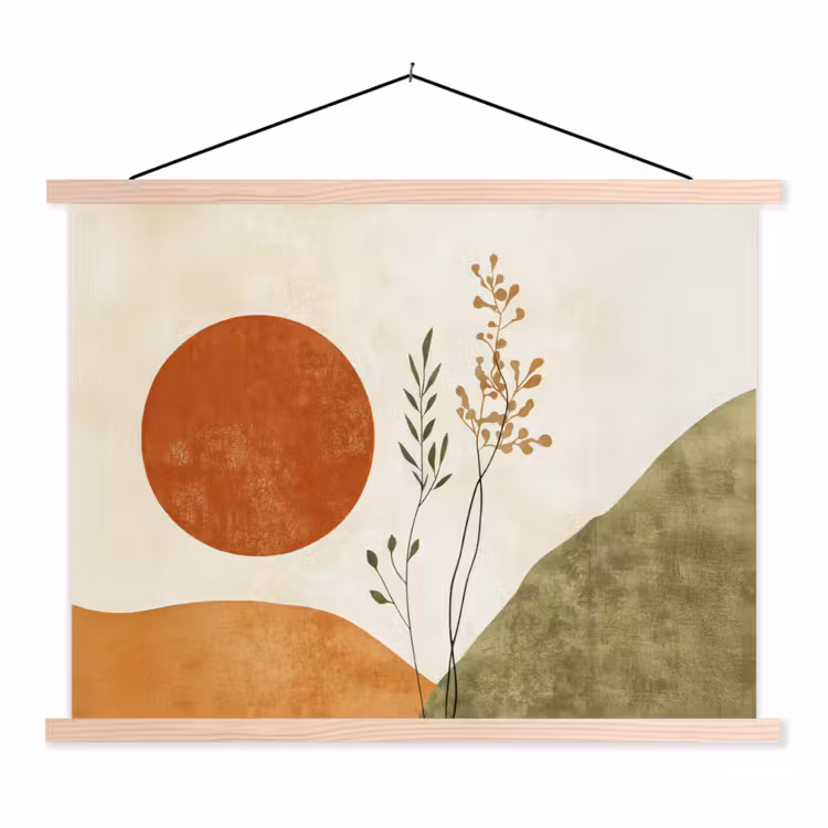 Schoolplaat - Zon - Abstract - Takken - Oranje — 1