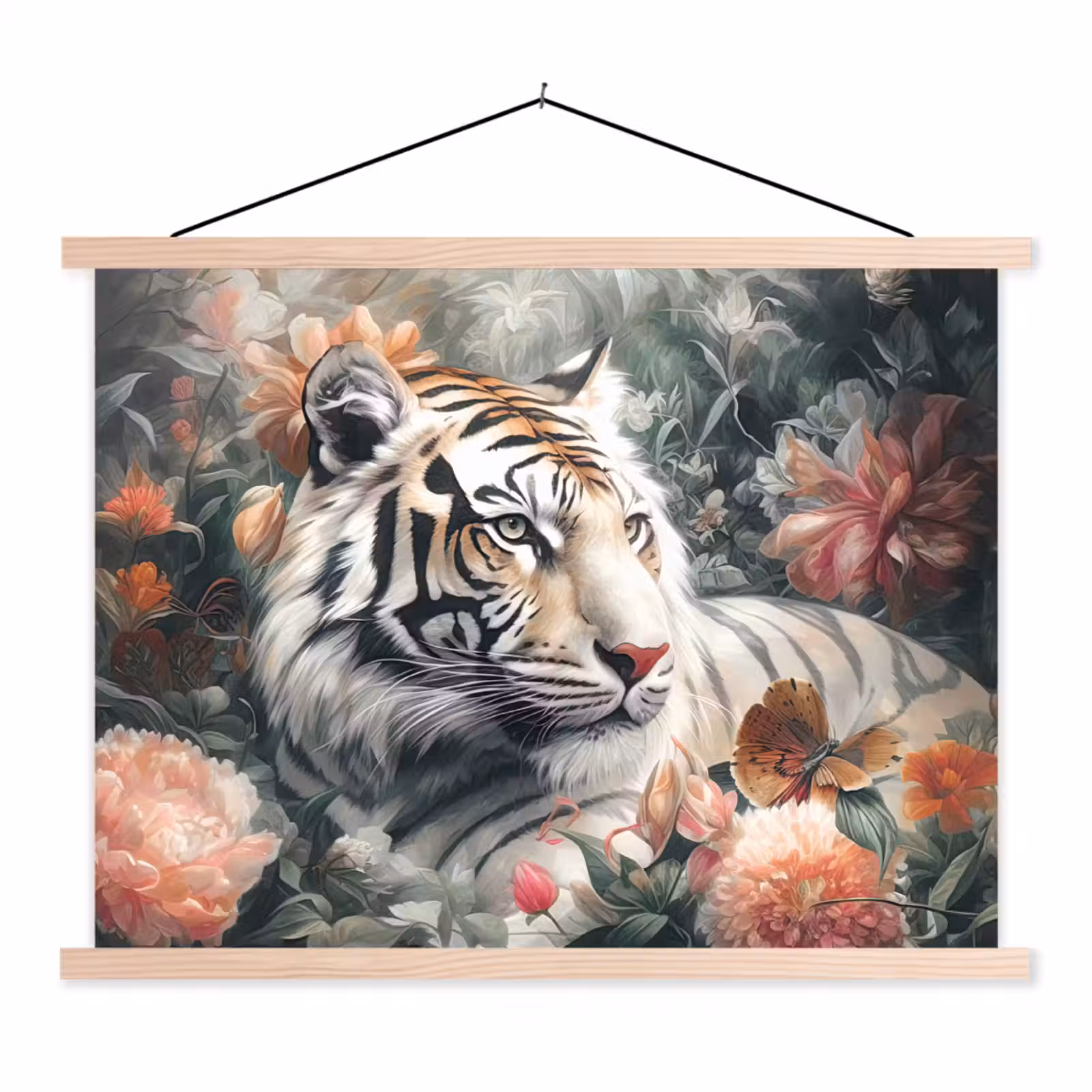 Schoolplaat - Tijger - Wilde dieren - Bloemen - Jungle — 1