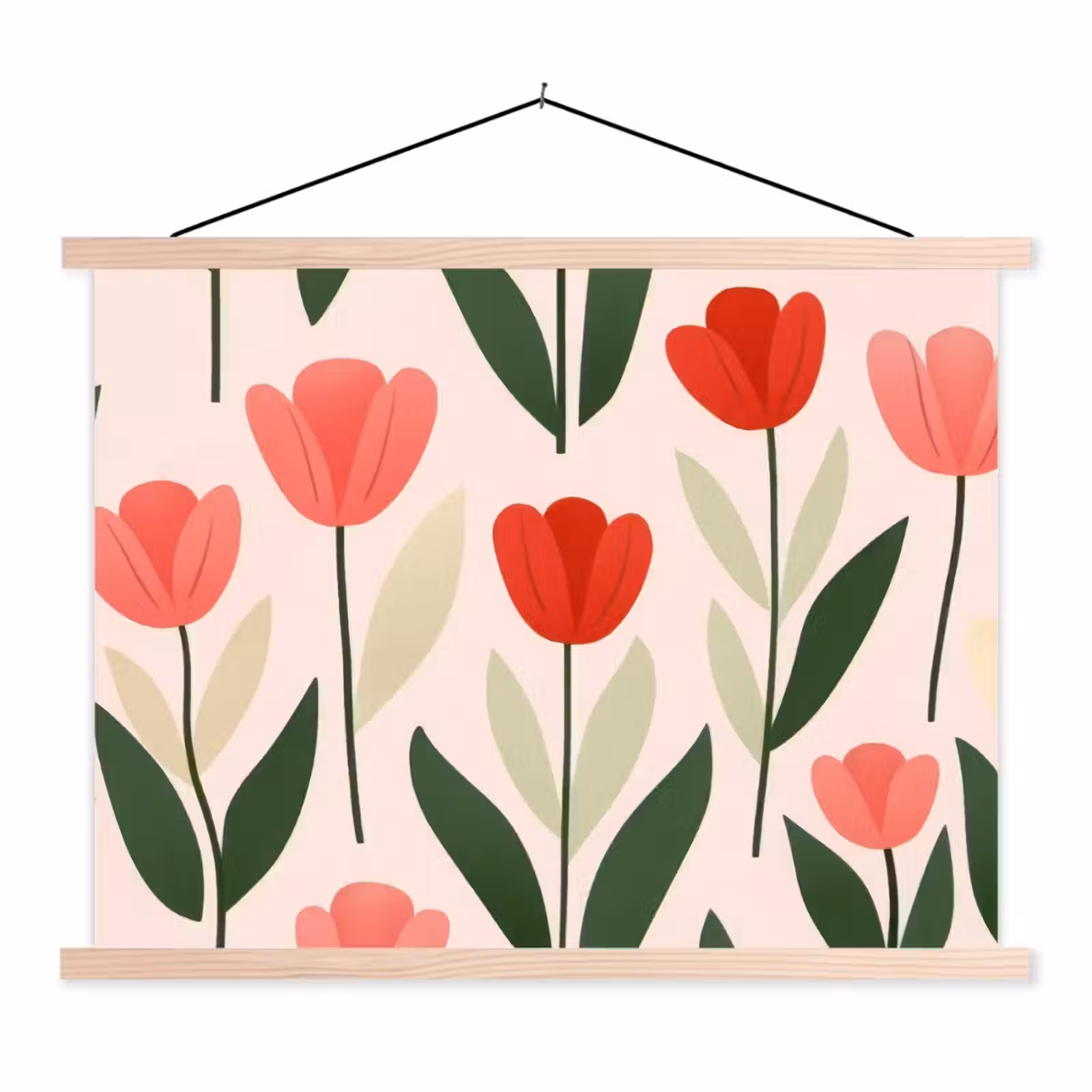 Schoolplaat - Tulpen - Modern - Roze — 1