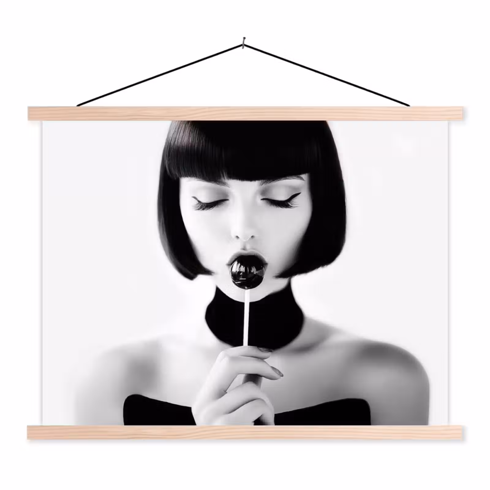 Schoolplaat - Vrouw - Lolly - Zwart - Wit — 1