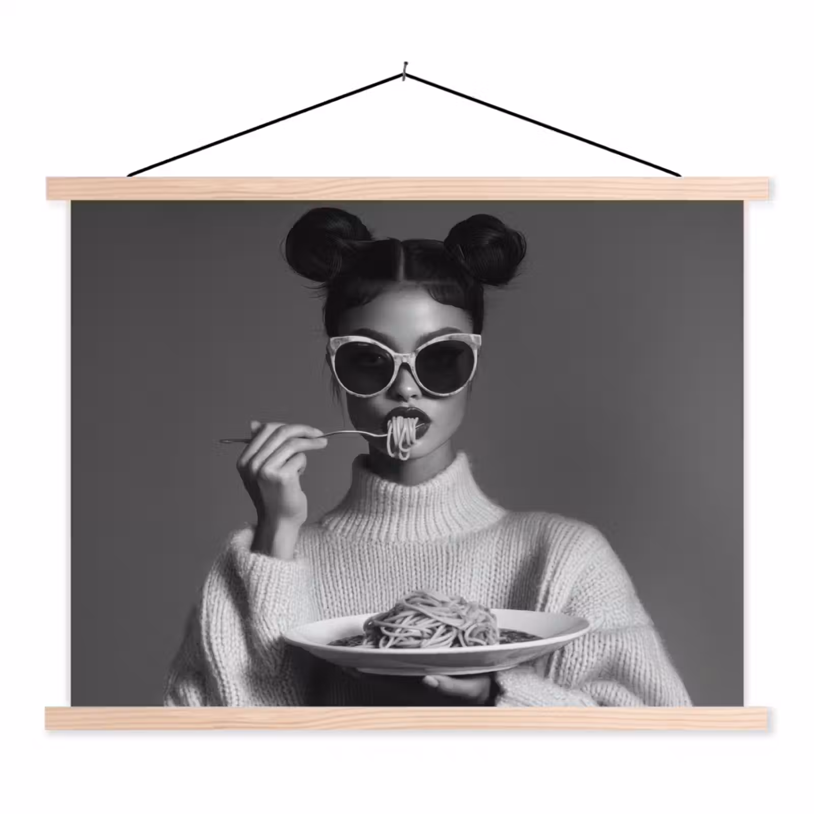 Schoolplaat - Vrouw - Pasta - Zonnebril — 1