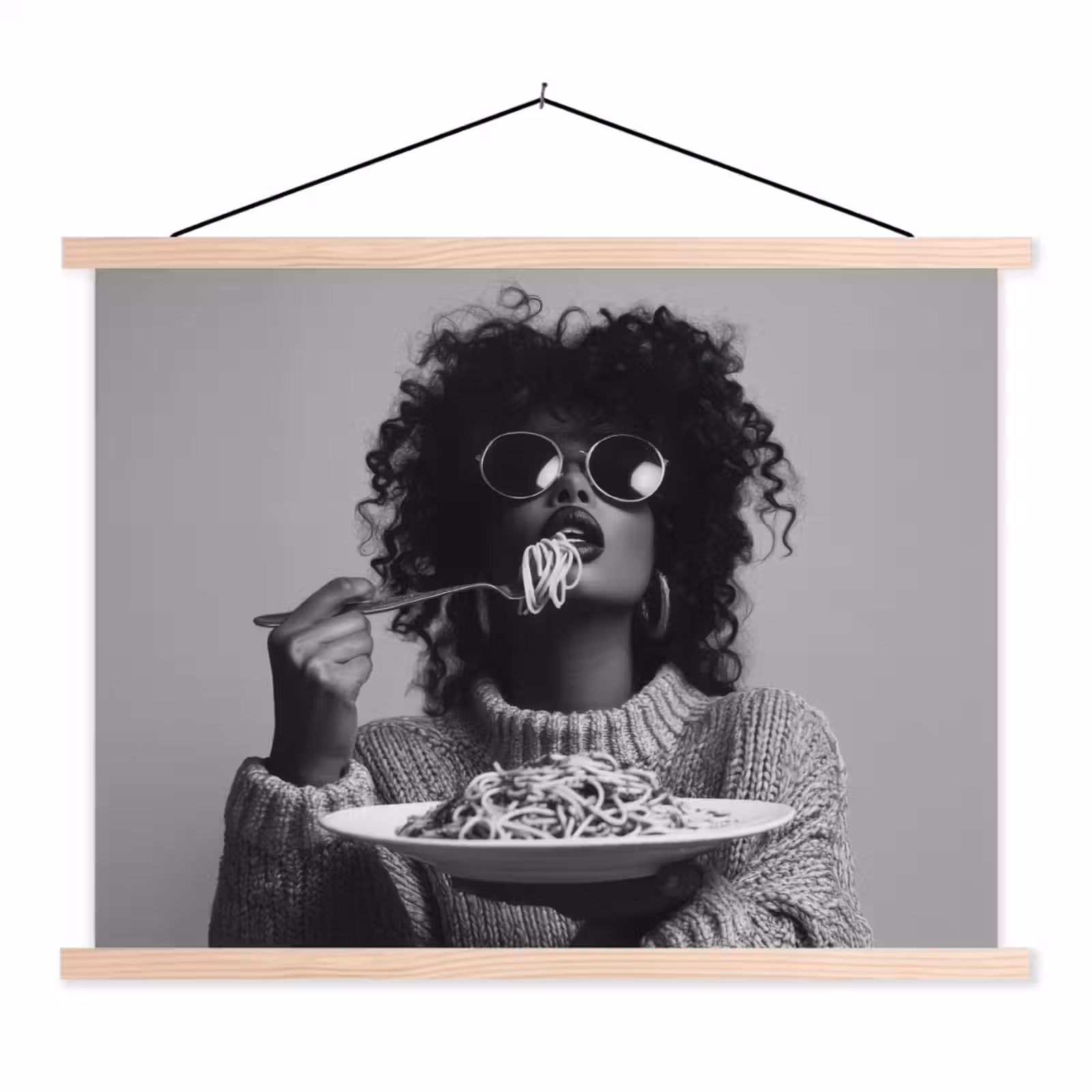 Schoolplaat - Vrouw - Pasta - Zwart - Wit — 1