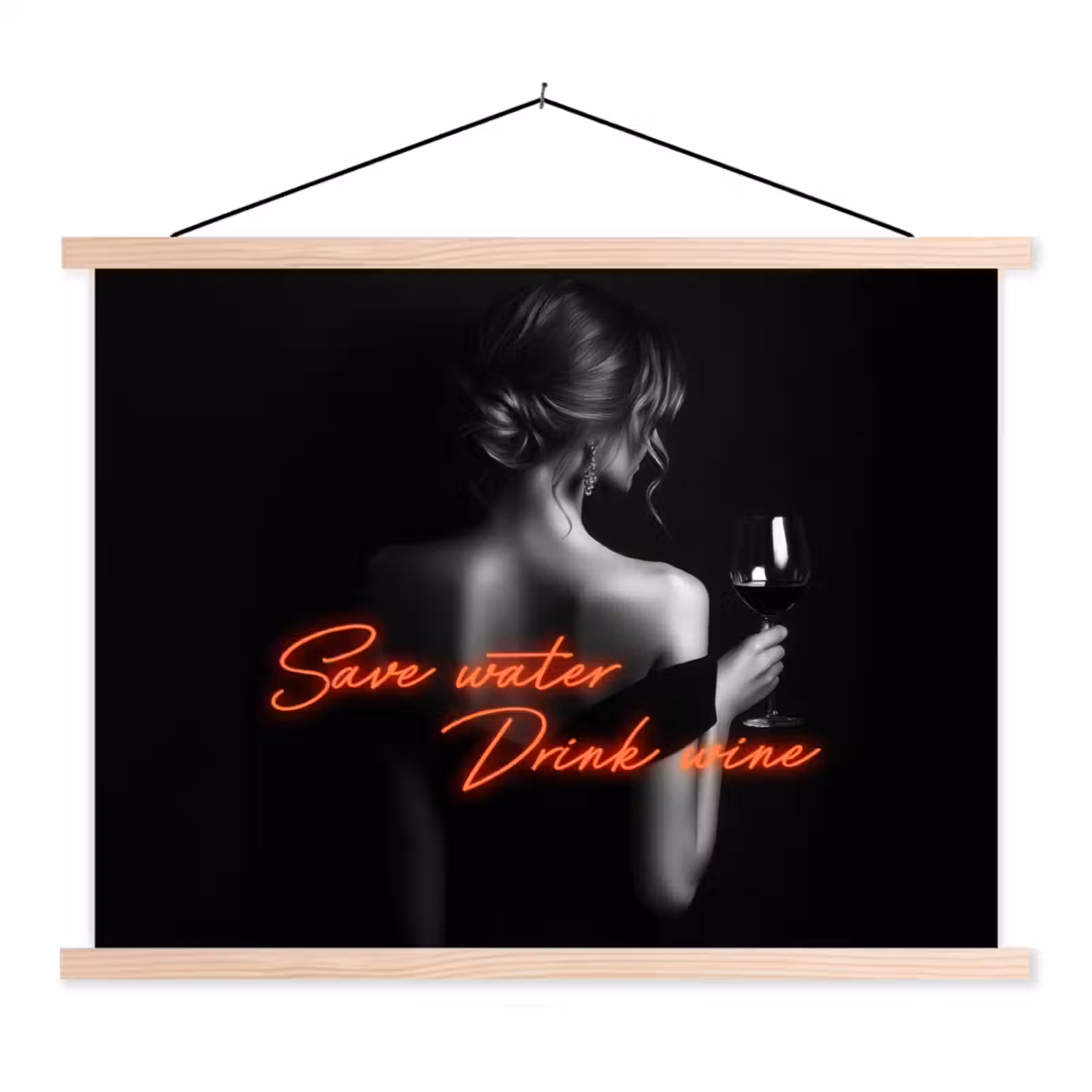 Schoolplaat - Wijn - Vrouw - Neon - Quote — 1